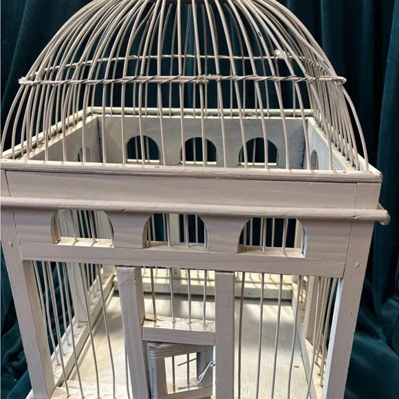White Decorative Vintage-Style Birdcage - Picture 5 of 13